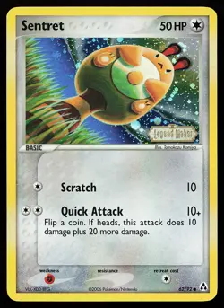Sentret 62/92 Common Reverse Holo Stamped Legend Maker Pokemon Card - Image 1
