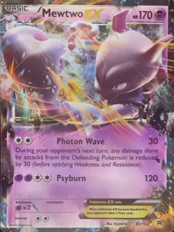 Pokemon Mewtwo EX 61/162 Ultra Rare Holo Breakthrough Card - Image 1