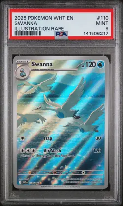 2025 Pokemon Wht En-White Flare #110 Swanna Illustration Rare PSA 9 - Image 1