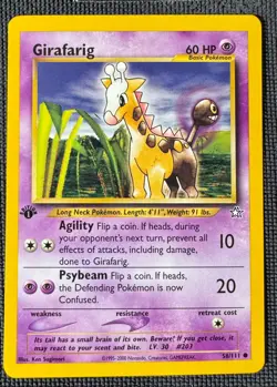 GIRAFARIG 58/111 COMMON NEO GENESIS POKEMON FIRST EDITION LP - Image 1