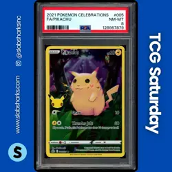 2021 POKEMON SWORD & SHIELD CELEBRATIONS #005/025 PIKACHU HOLO PSA 8 - Image 1