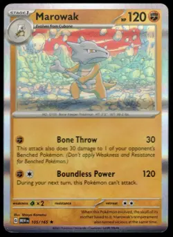 Pokemon TCG Marowak Scarlet & Violet-151 105/165 Holo Rare - Image 1