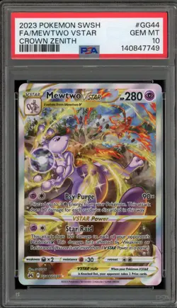 Pokemon Mewtwo VSTAR Crown Zenith Galarian Gallery Full Art #GG44 PSA 10 - Image 1