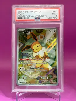 PSA 9 MINT Eevee Prismatic Evolutions ETB Promo 2025 Pokemon SVP 173 - Image 1