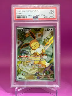 PSA 9 MINT Eevee Prismatic Evolutions ETB Promo 2025 Pokemon SVP 173 - Image 2