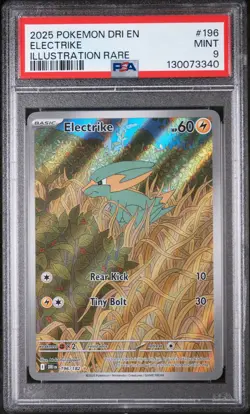2025 Pokemon Dri En-Destined Rivals #196 Electrike Illustration Rare PSA 9 - Image 1