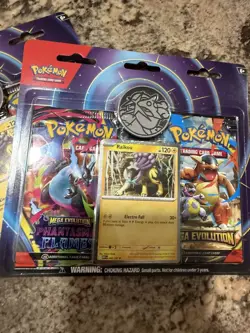 Pokemon TCG Lot Of (4) Phantasmal Flames, Mega Evolution 2 Pack Blister, Raikou - Image 2