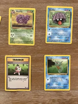 Pokemon Fossil Set Uncommon/Commons Mix - Weezing, Shellder, Krabby, Horsea, … - Image 3