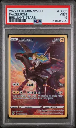 2022 Pokemon Sword & Shield Brilliant Stars Zekrom #TG05 Brilliant Stars PSA 9 - Image 1