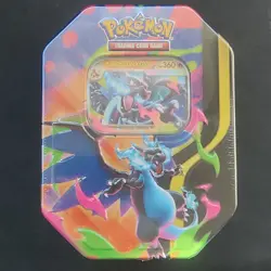 Mega Charizard X ex Tin Pokemon New Sealed Phantasmal Flames In Hand - Image 1