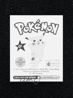 Eevee Merlin Pokemon Album Stickers Silver Prism #S21 1999 - Image 2