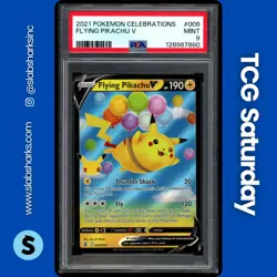 2021 POKEMON SWORD & SHIELD CELEBRATIONS #006/025 FLYING PIKACHU V PSA 9 - Image 1