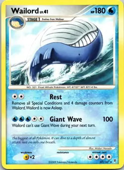 Wailord 47 Supreme Victors LP Non-Holo Pokemon TCG - Image 1