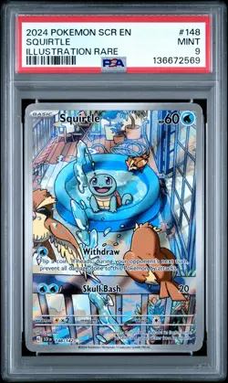 Squirtle 148/142 Pokemon Stellar Crown Illustration Rare #148 MINT PSA 9 - Image 1