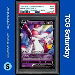 2021 POKEMON SWSH BS PROMO CELEBRATIONS COLLECTION #SWSH134 DARK SYLVEON V PSA 9 - Image 1
