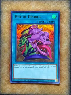 Yugioh Pot Of Desires CT14-EN004 Ultra Rare Limited Edition NM - Image 1