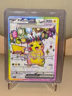 Pikachu ex 219/191 Surging Sparks Full Art Ultra Rare Pokemon Card NM Just Pull - Image 1