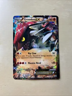 Pokemon Groudon-EX Black Star Promos Holo Card XY42 Poor/Decent Condition - Image 1