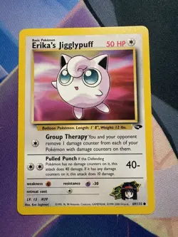 Pokemon TCG Erika's Jigglypuff Card 69/132 Gym Challenge Unlimited NM Vintage - Image 1