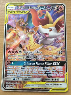 Charizard & Braixen GX SM230 2019 Tag Team Black Star Promo Pokemon Card NM - Image 1
