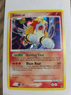 Pokemon Entei Card TCG 4/132 Secret Wonders Cracked Ice Holo Rare LP Condition - Image 1