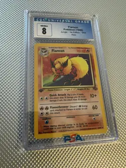 1999 Pokemon TCG Jungle Flareon Holo 1st Edition CGC 8 3/64 Card Stock - Image 1