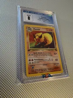 1999 Pokemon TCG Jungle Flareon Holo 1st Edition CGC 8 3/64 Card Stock - Image 3