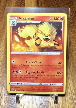 Arcanine 020/195 Rare Non Holo Silver Tempest Pokemon Card NM - Image 1