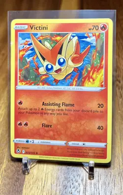Victini 023/195 Rare Non Holo Silver Tempest Pokemon Card NM - Image 1