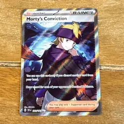 Pokemon Mortys Conviction Full Art Trainer Card 201/162 Temporal Forces TCG NM - Image 1