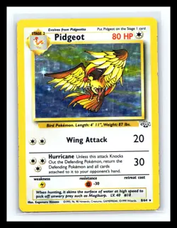 💥 PIDGEOT Holo Rare # 8/64 | JUNGLE SET | Pokemon 1999 TCG Vintage Card - Image 1