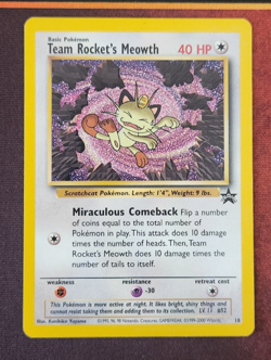 Pokemon Card - WoTC Black Star Promo Team Rocket's Meowth #18 - Image 1