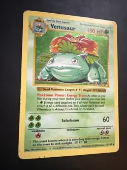 Pokemon TCG Venusaur Base Set, Holo Shadowless Rare Card 15/102 - Image 2