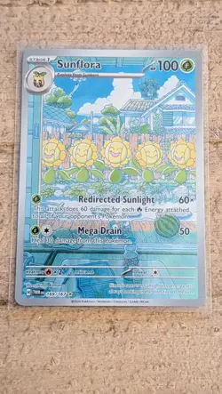 Pokemon TCG Sunflora Illustration Rare Card 169/167 Twilight Masquerade Sv06 - Image 1