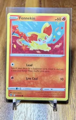 Fennekin 025/195 Non Holo Common Silver Tempest Pokemon Card NM - Image 1