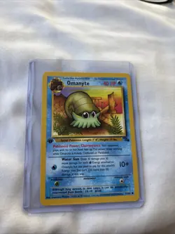 Pokemon TCG Omanyte Card 52/62 Fossil, 1st Edition, Regular - Image 1