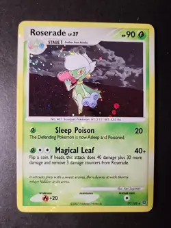 Roserade 17/132 Secret Wonders HOLO BLEED ERROR Pokemon Card Swirl - Image 1