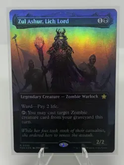 Zul Ashur, Lich Lord - Foil Borderless - NM - Foundations FDN - MTG - Image 1