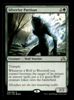 Silverfur Partisan LP Light Play Shadows over Innistrad MTG [11426] - Image 1
