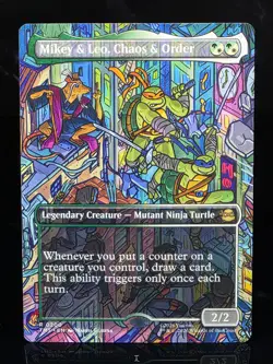 MTG Mikey & Leo, Chaos & Order (Borderless) Non-Foil x1 # - TMNT - Image 1