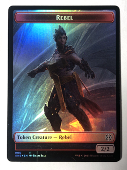 Phyrexian Horror Rebel 007/005 Foil Token Phyrexia: All Will Be One MTG Magic LP - Image 2