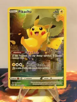 Pokemon TCG Pikachu Ultra Rare Crown Zenith: Galarian Gallery GG30/GG70 NM - Image 1