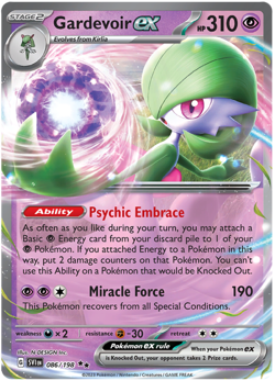 GARDEVOIR EX 086/198 SCARLET & VIOLET BASE SET POKEMON (DOUBLE RARE, NM) - Image 1