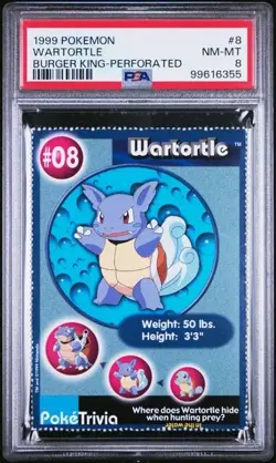 TURTLE PSA 8 WARTORTLE BURGER KING 1999 POKEMON #8 GRADED NM-MINT VINTAGE *TPHLC - Image 1