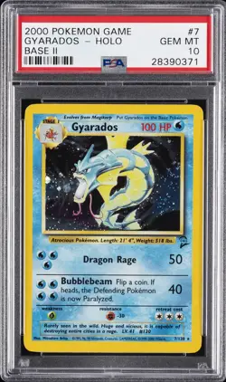 2000 POKEMON BASE SET 2 #7 GYARADOS-HOLO PSA 10 - Image 1