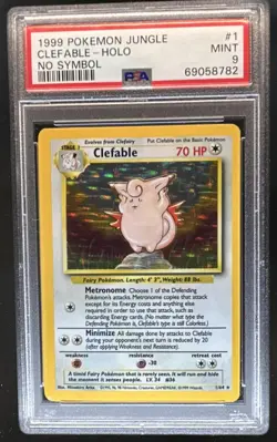 1999 Pokemon Jungle Clefable No Symbol #1/64 PSA 9 - Image 1