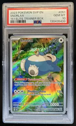 2023 Pokemon SV Black Star Promos - SVP EN Snorlax Full Art #051 PSA 10 - Image 1