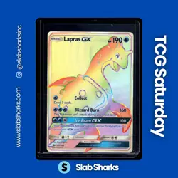 2017 POKEMON SUN & MOON #151/149 LAPRAS GX RAINBOW SECRET RARE - Image 1
