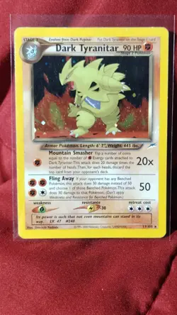 Pokemon Dark Tyranitar 11/105 Neo Destiny Holo 90 HP Nintendo Card - Image 2