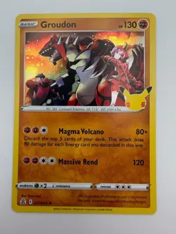 #017/025 Groudon Holo Rare - Pokemon TCG Celebrations 25th Anniversary 2021 - NM - Image 1